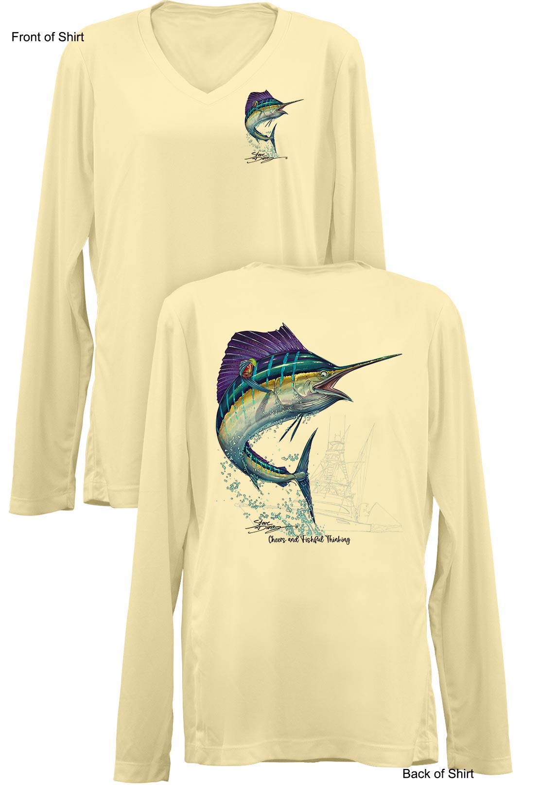 Sailfish Cheers- Ladies Long Sleeve V-Neck-100% Polyester