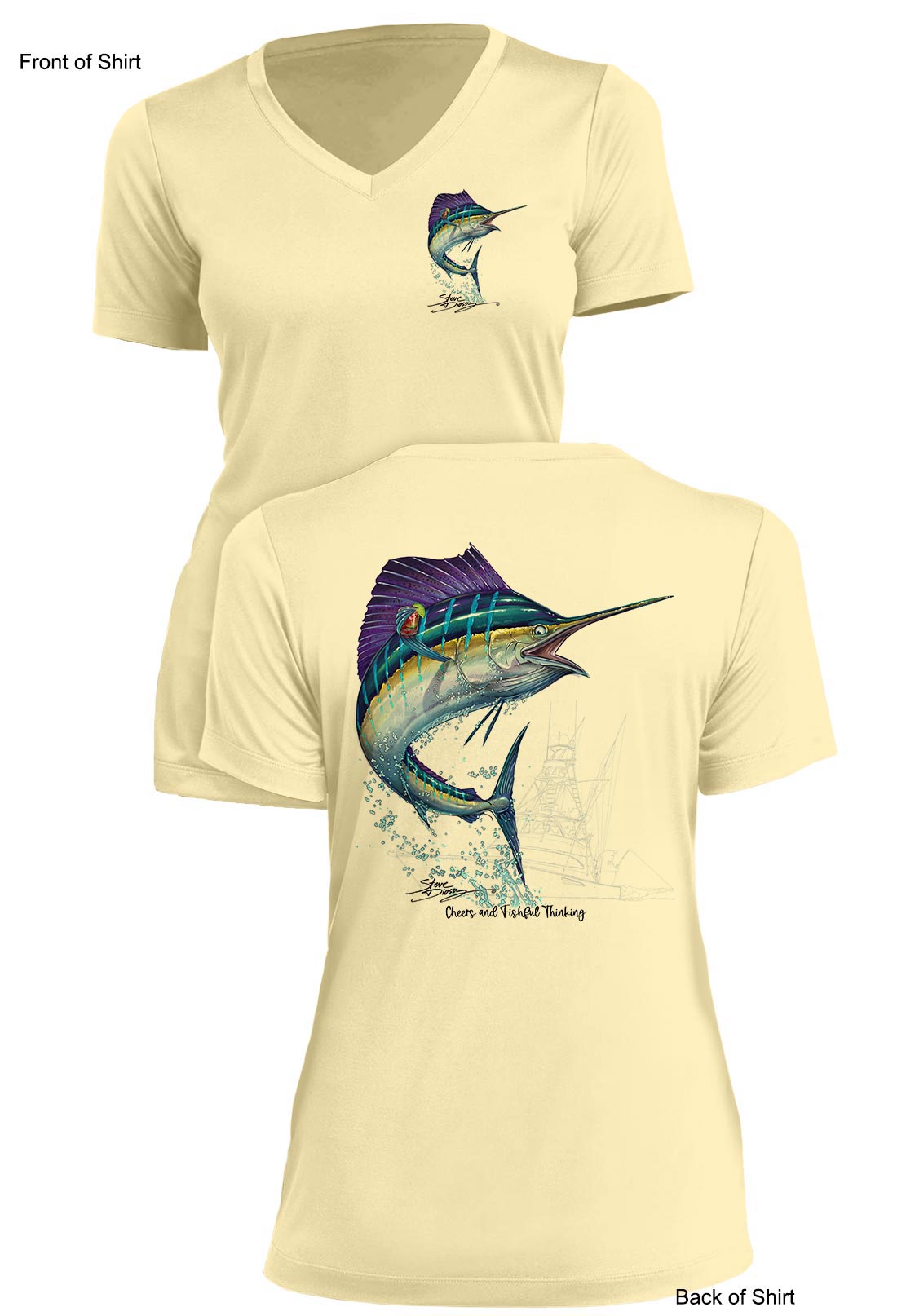 Sailfish Cheers- Ladies Short Sleeve V-Neck-100% Polyester