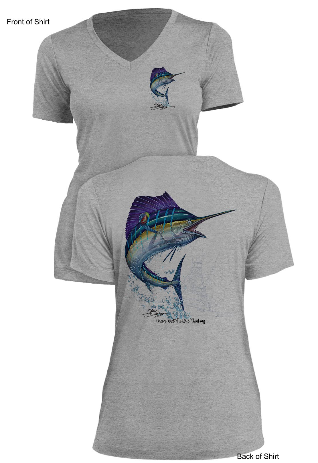 Sailfish Cheers- Ladies Short Sleeve V-Neck-100% Polyester