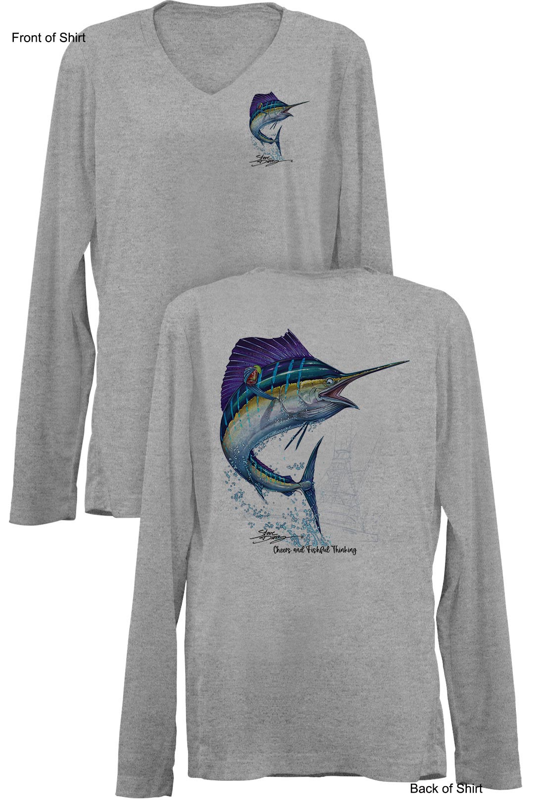 Sailfish Cheers- Ladies Long Sleeve V-Neck-100% Polyester