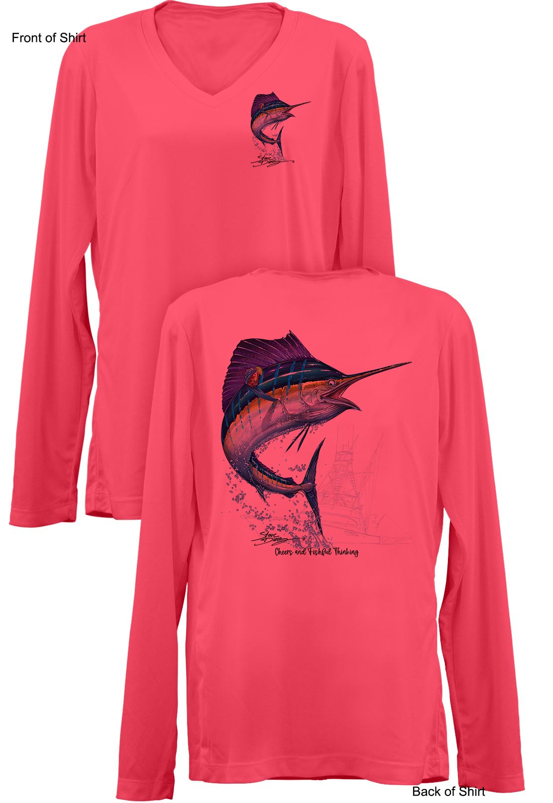 Sailfish Cheers- Ladies Long Sleeve V-Neck-100% Polyester