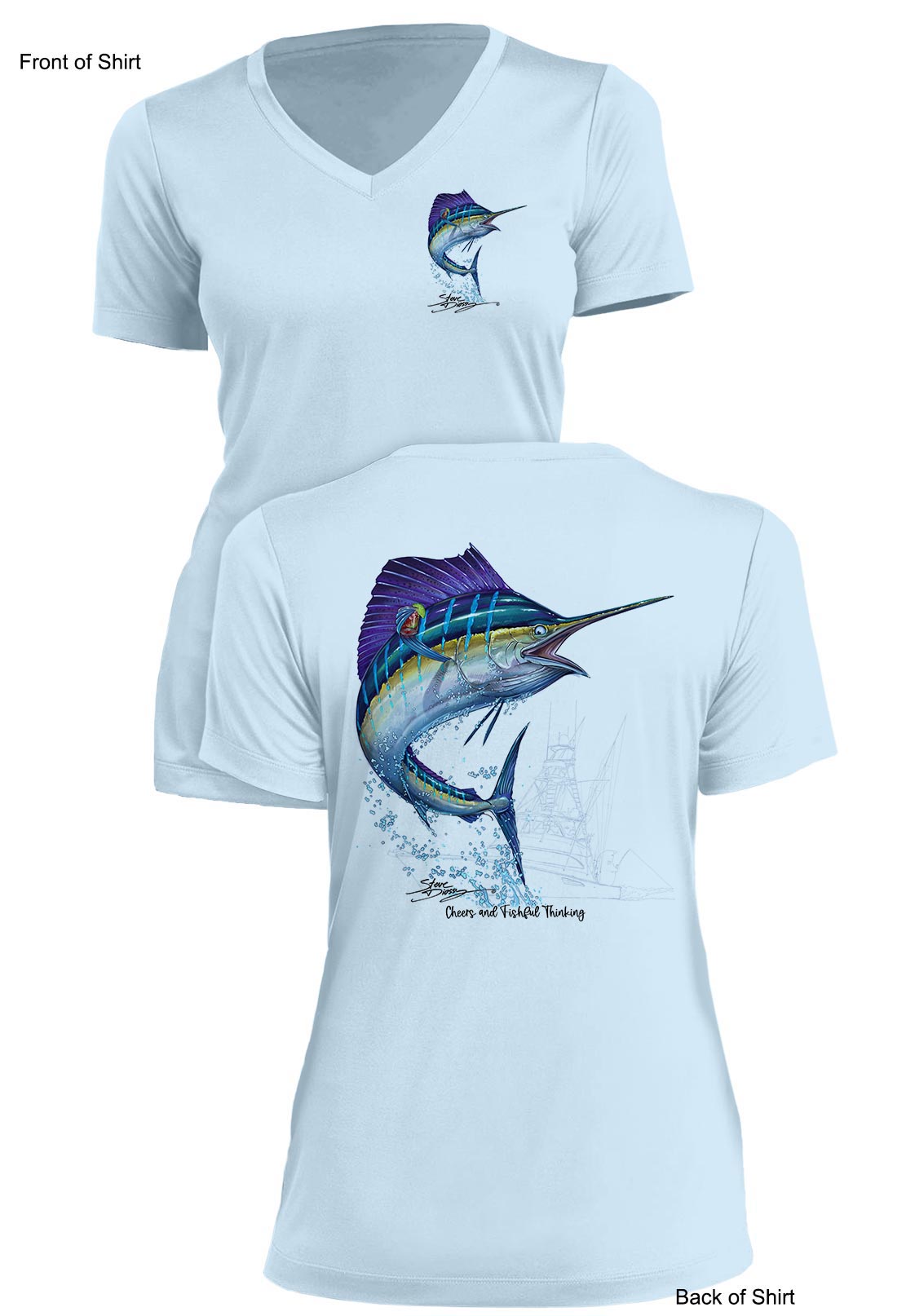Sailfish Cheers- Ladies Short Sleeve V-Neck-100% Polyester