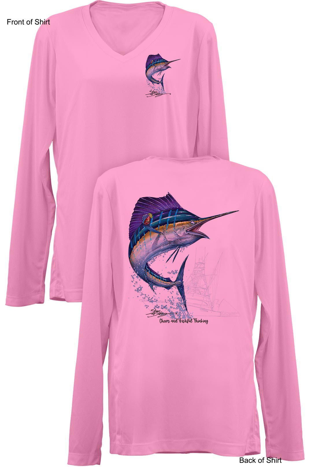 Sailfish Cheers- Ladies Long Sleeve V-Neck-100% Polyester