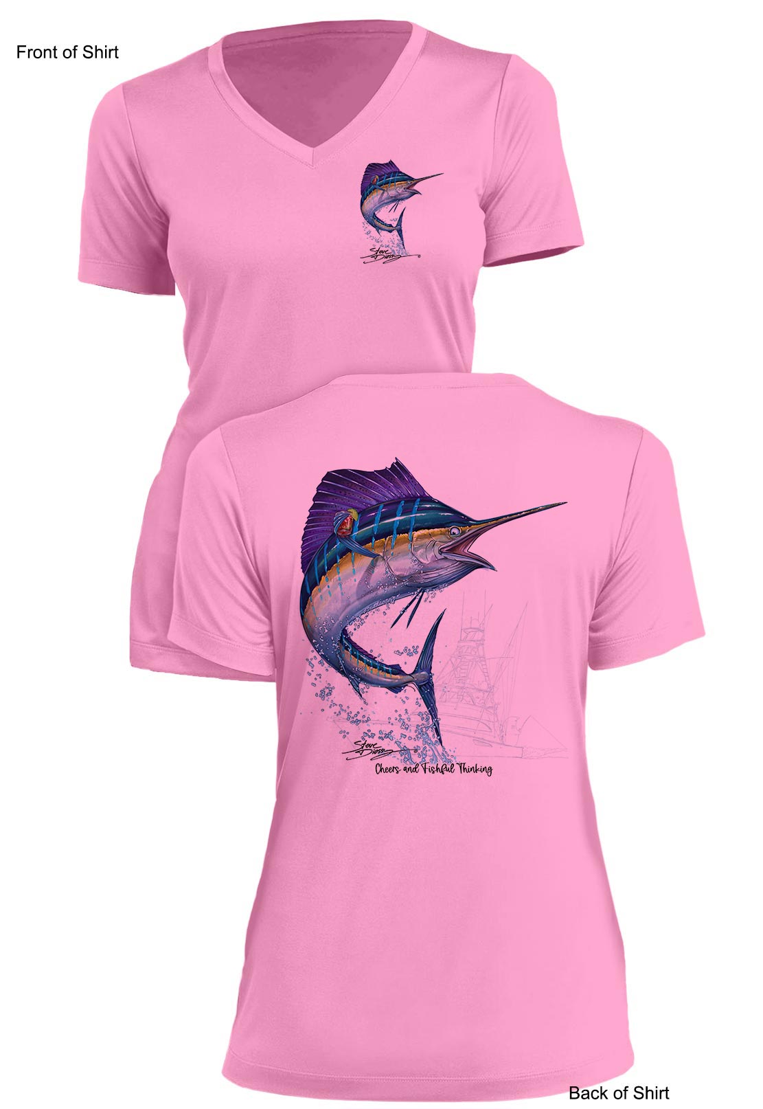Sailfish Cheers- Ladies Short Sleeve V-Neck-100% Polyester