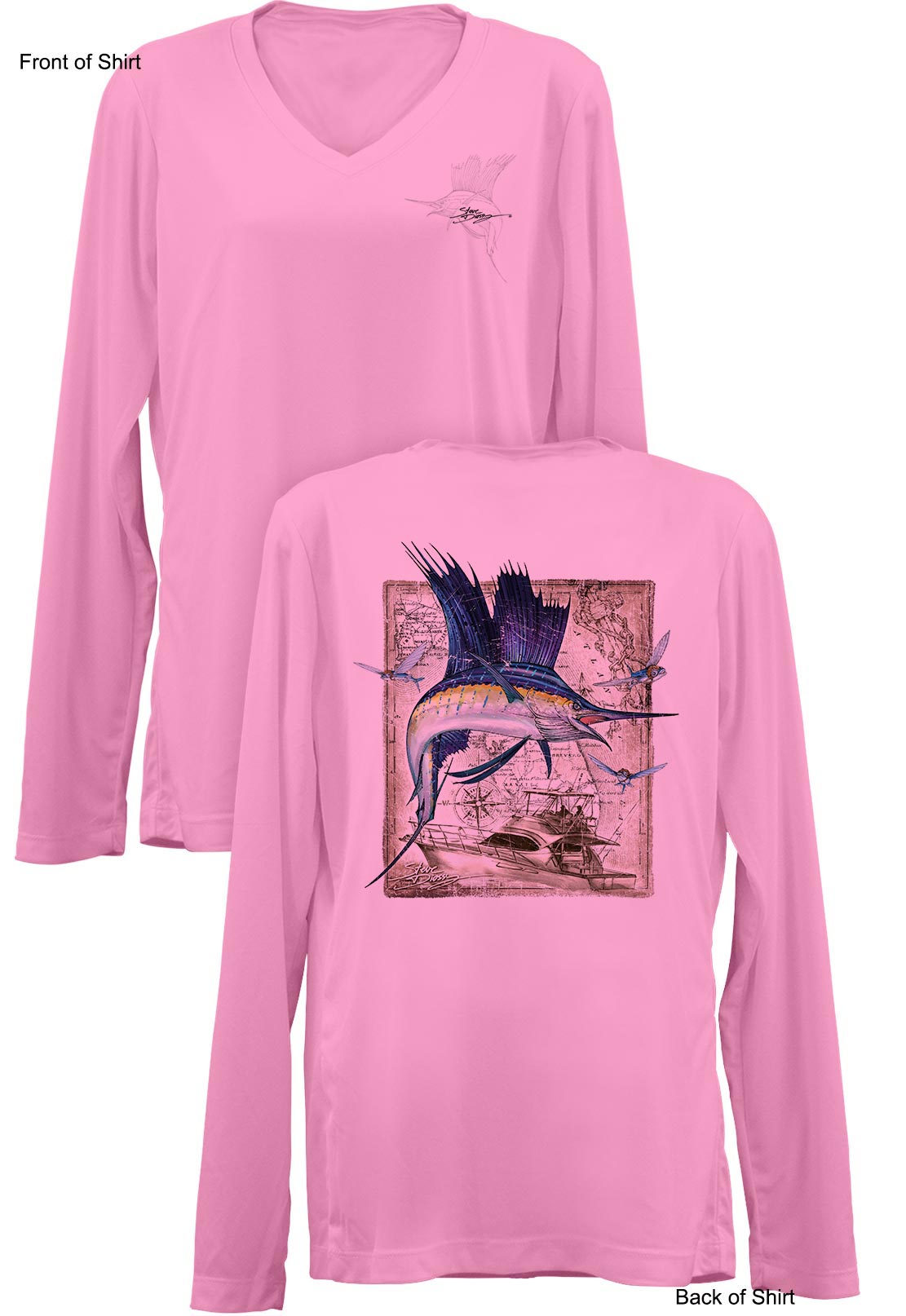 Sailfish Classic- Ladies Long Sleeve V-Neck-100% Polyester
