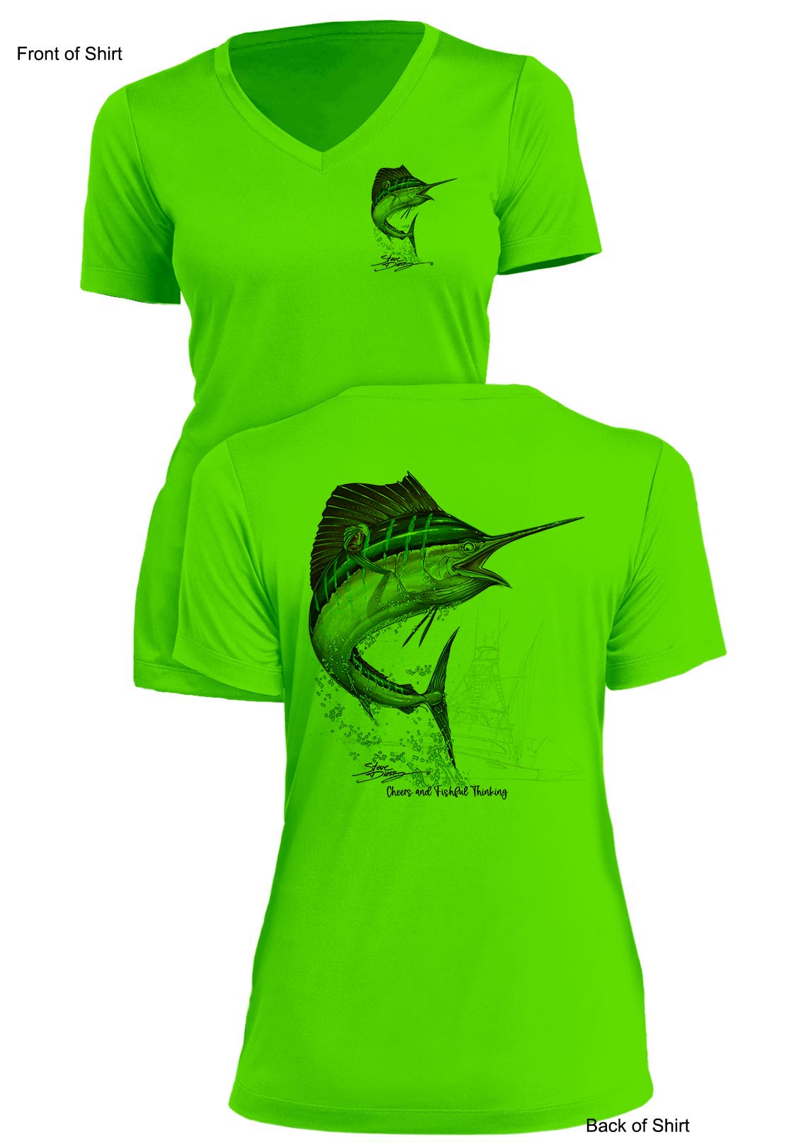 Sailfish Cheers- Ladies Short Sleeve V-Neck-100% Polyester
