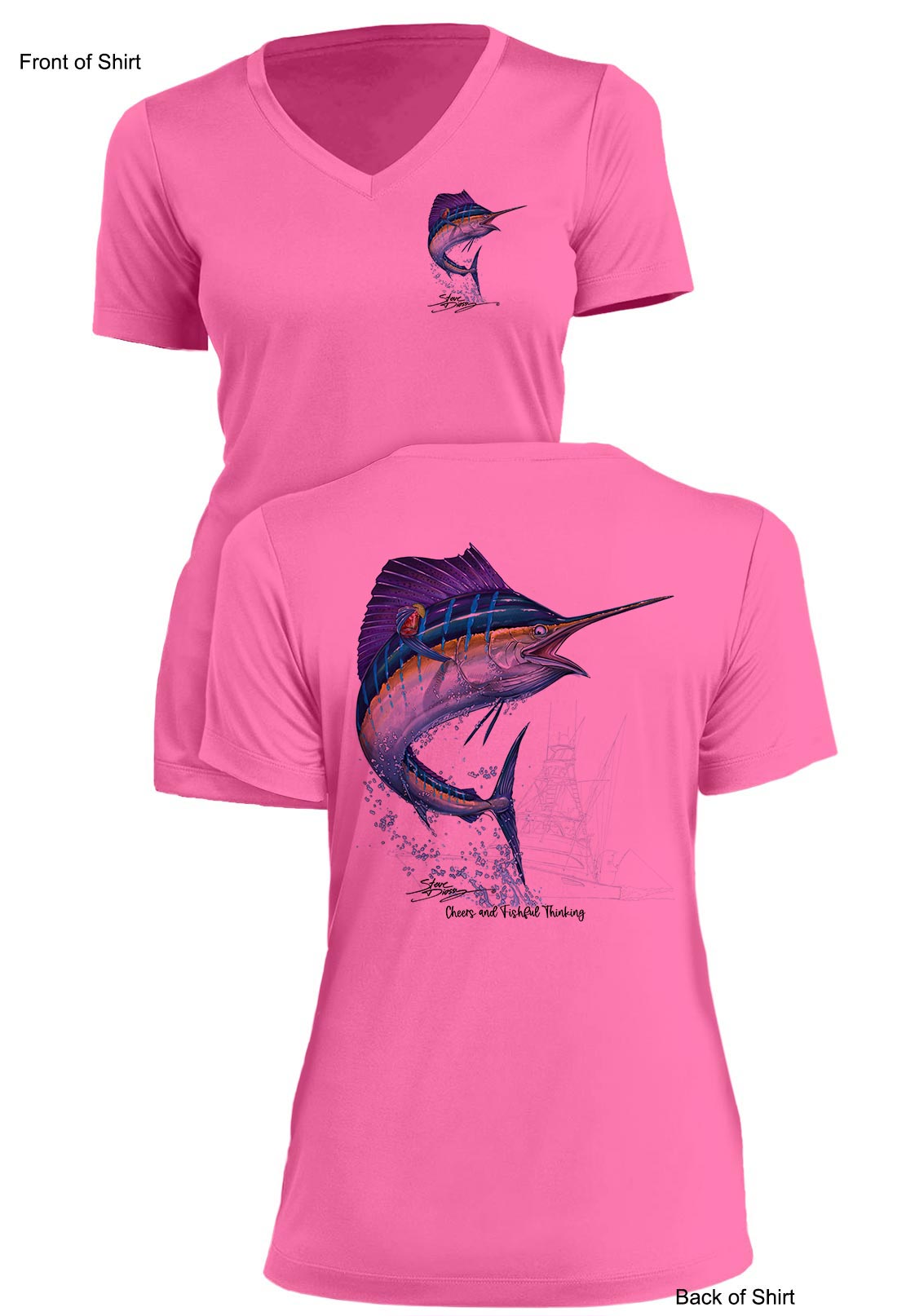 Sailfish Cheers- Ladies Short Sleeve V-Neck-100% Polyester