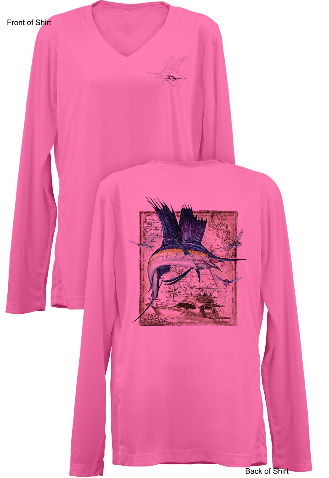Sailfish Classic- Ladies Long Sleeve V-Neck-100% Polyester