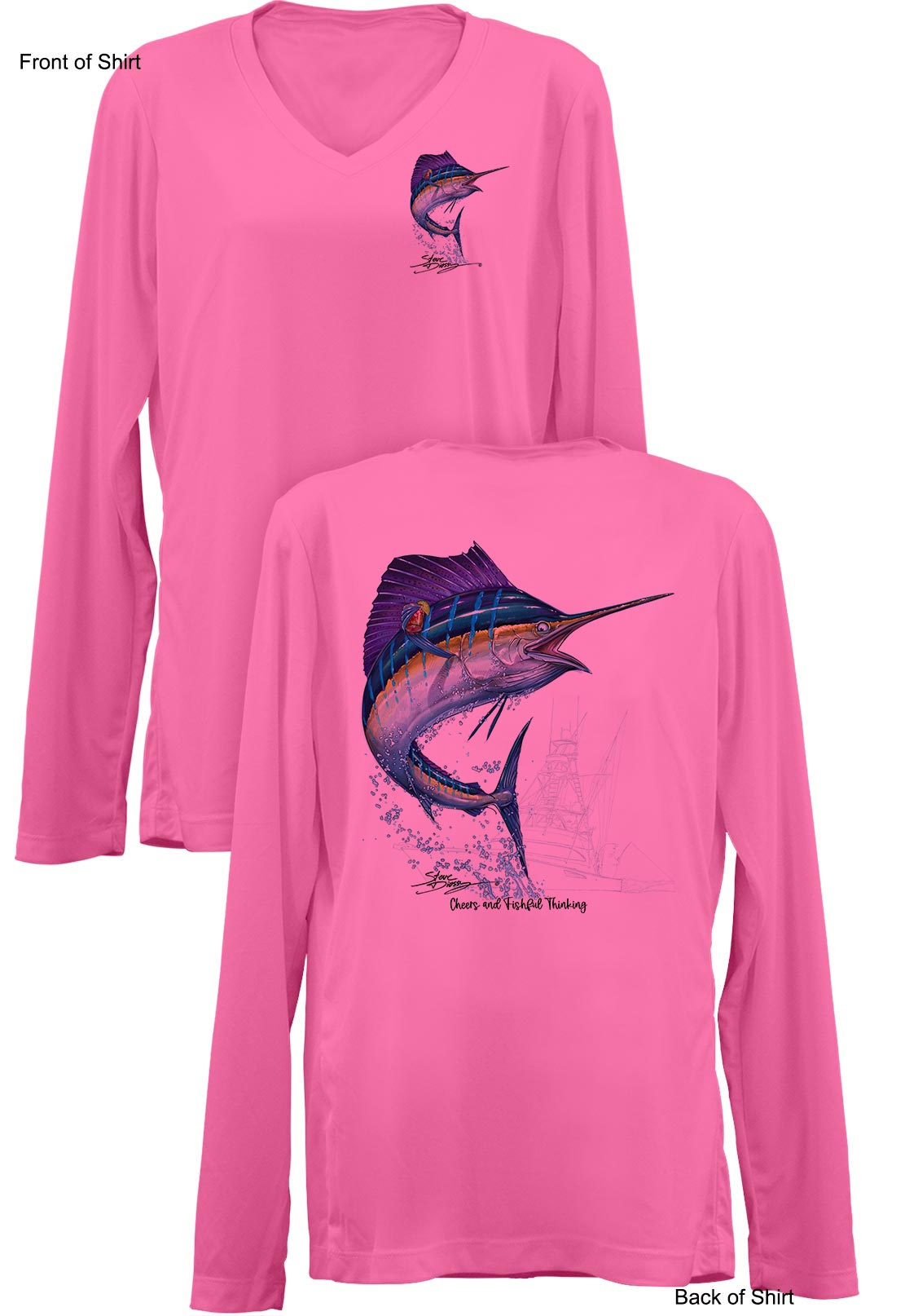Sailfish Cheers- Ladies Long Sleeve V-Neck-100% Polyester