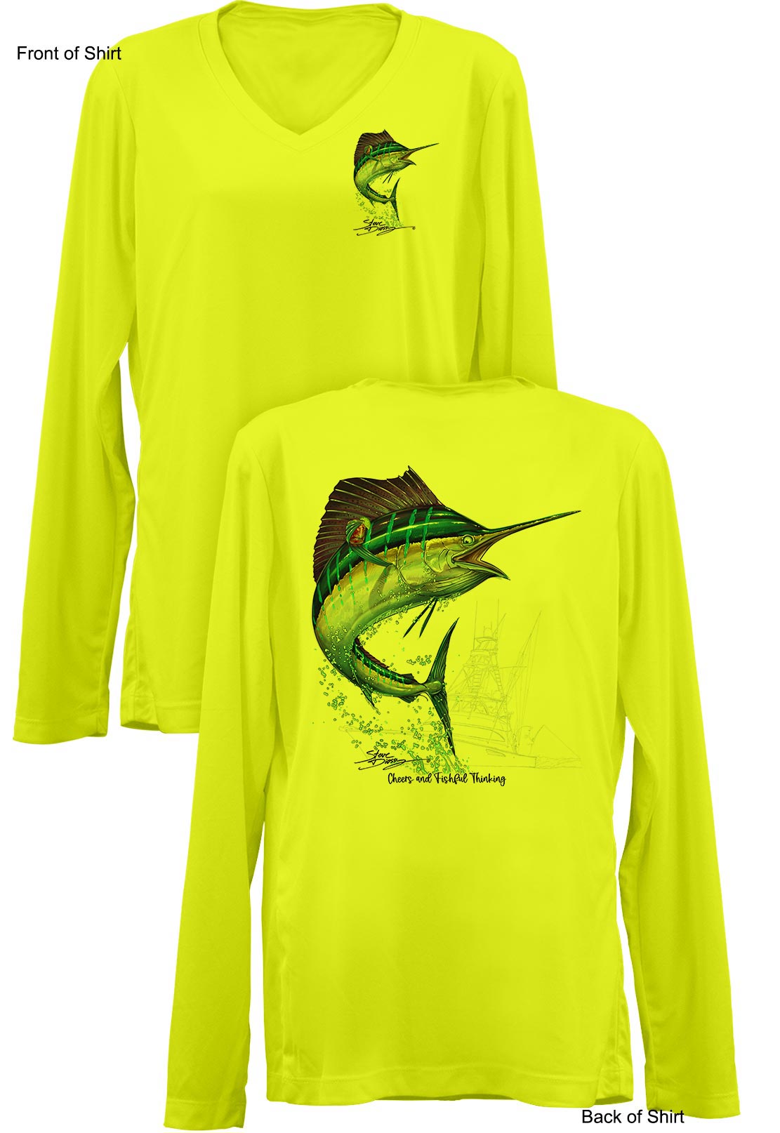 Sailfish Cheers- Ladies Long Sleeve V-Neck-100% Polyester