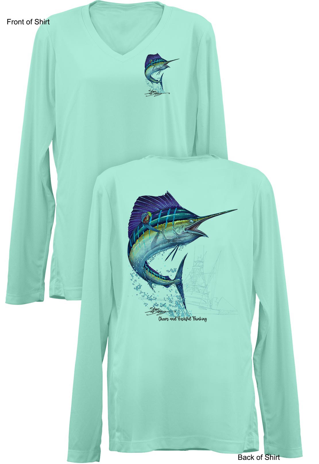 Sailfish Cheers- Ladies Long Sleeve V-Neck-100% Polyester