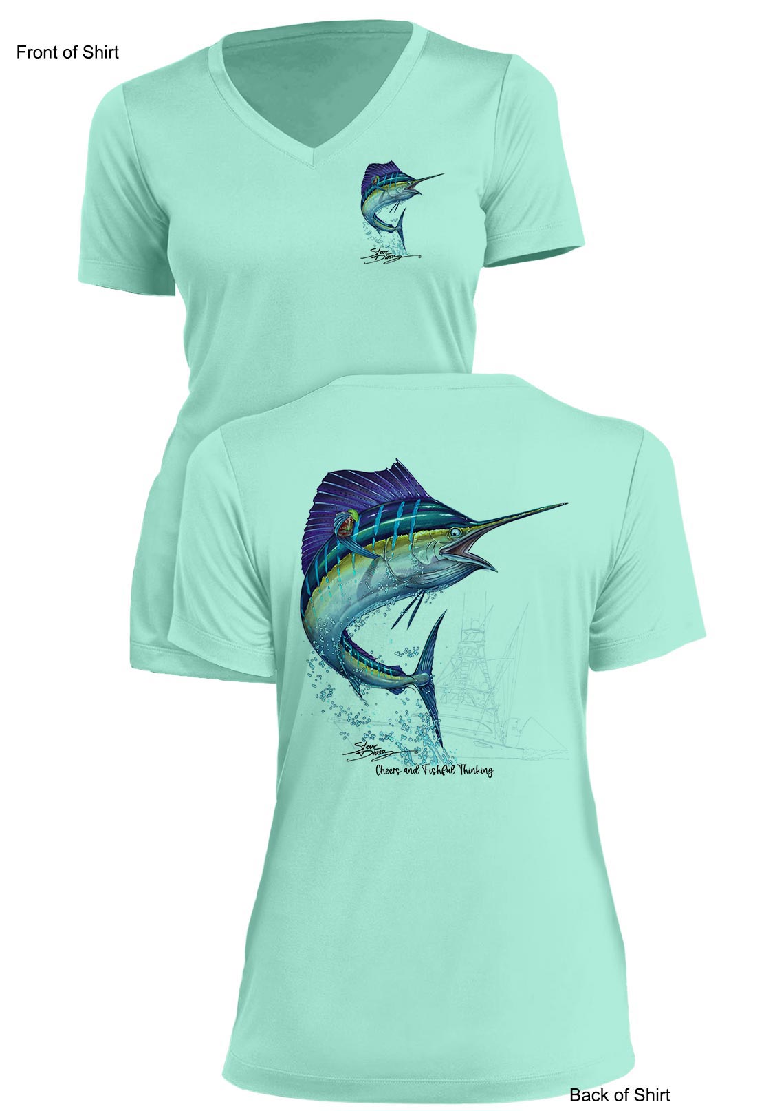 Sailfish Cheers- Ladies Short Sleeve V-Neck-100% Polyester