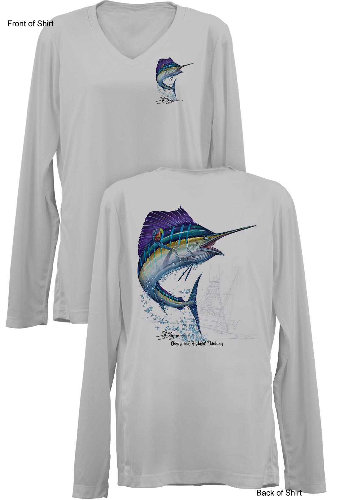 Sailfish Cheers- Ladies Long Sleeve V-Neck-100% Polyester