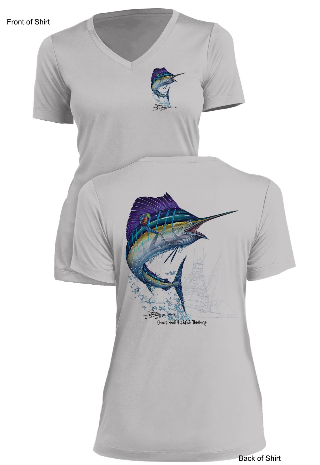 Sailfish Cheers- Ladies Short Sleeve V-Neck-100% Polyester