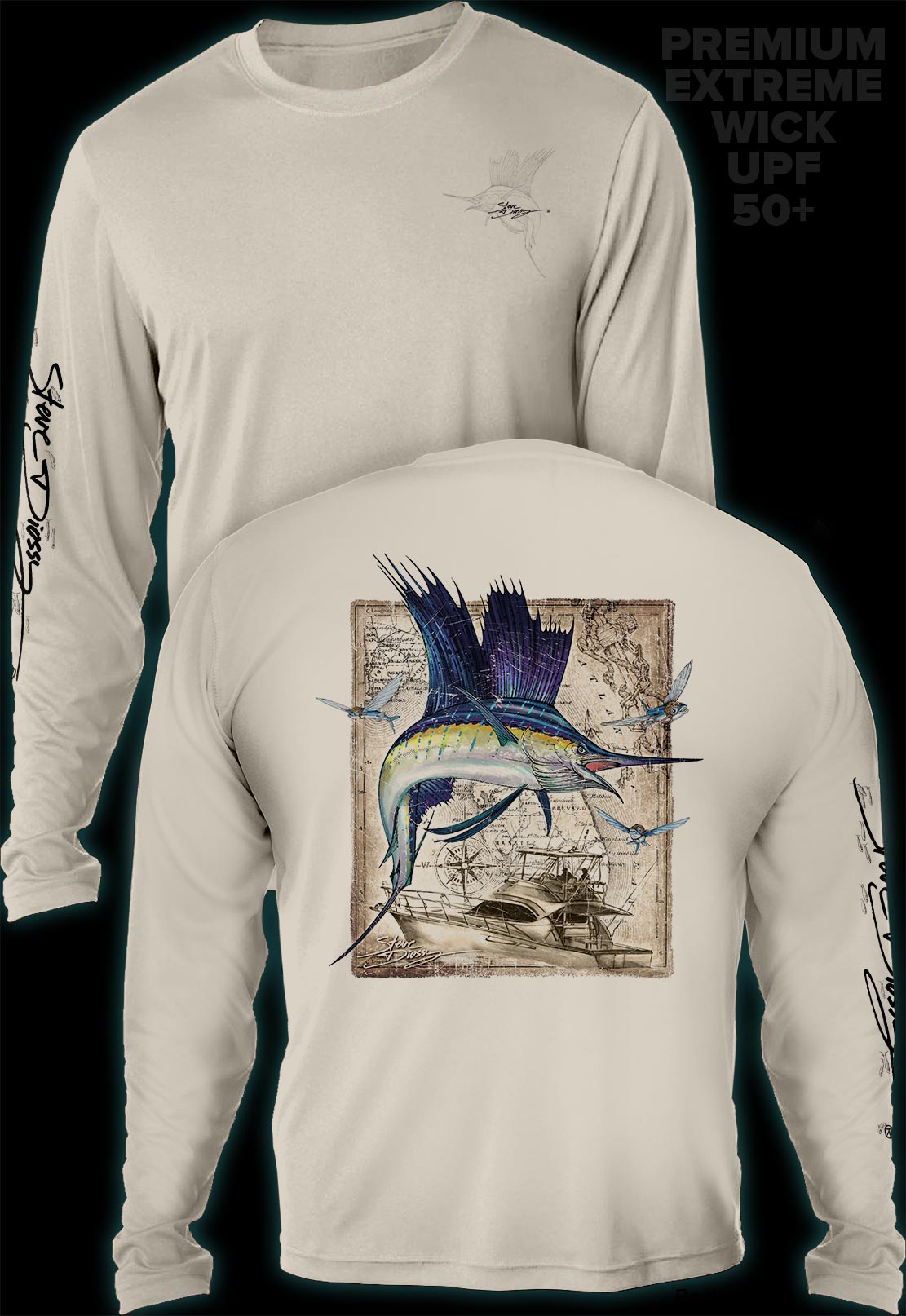 "Sailfish Classic" Men's Extreme Wick Long Sleeve Performance Shirt ᴜᴘꜰ-ᴛᴇᴇ