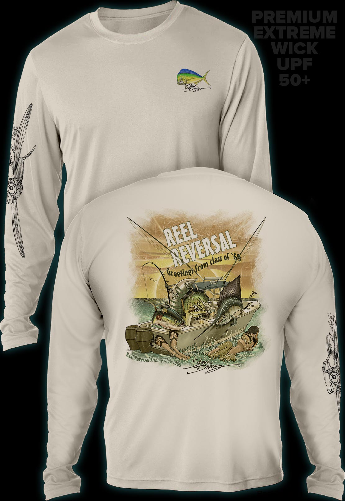 "Reel Reversal" Men's Extreme Wick Long Sleeve Performance Shirt ᴜᴘꜰ-ᴛᴇᴇ
