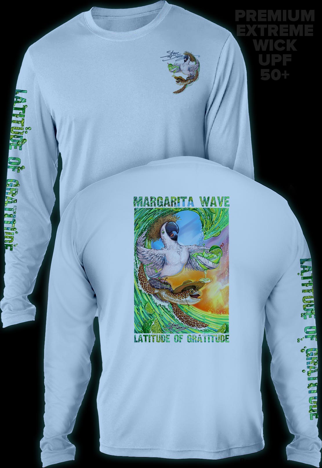 "Margarita Wave" Men's Extreme Wick Long Sleeve Performance Shirt ᴜᴘꜰ-ᴛᴇᴇ