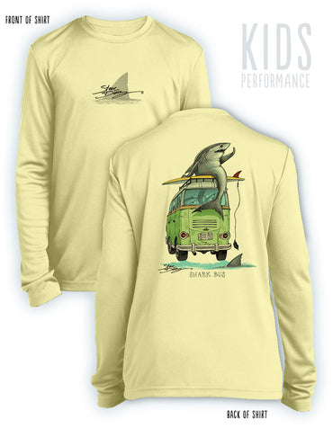 Shark Bus- KIDS Long Sleeve Performance - 100% Polyester