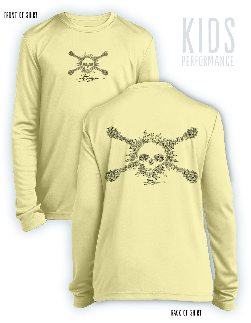 Bait Ball Jolly Roger Standard- KIDS Long Sleeve Performance - 100% Polyester