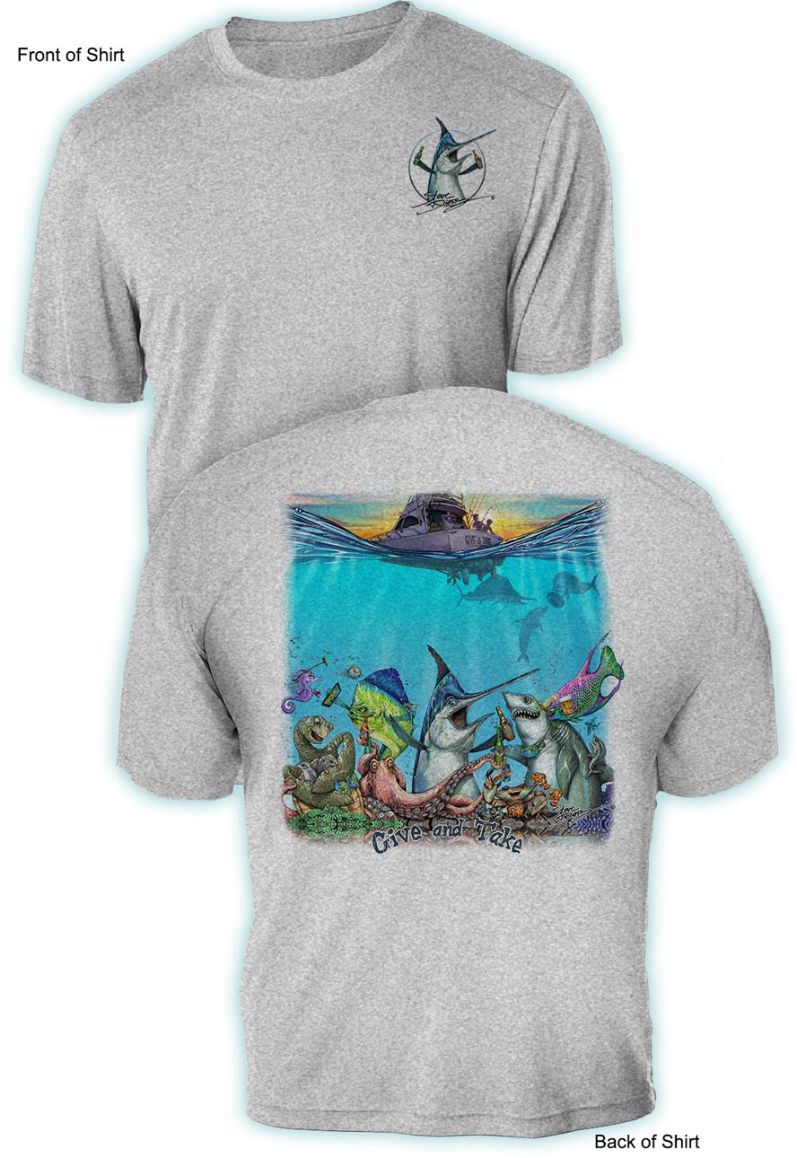 Give & Take- UV Sun Protection Shirt - 100% Polyester - Short Sleeve UPF 50