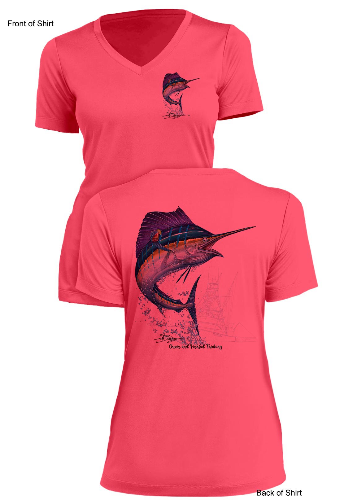 Sailfish Cheers- Ladies Short Sleeve V-Neck-100% Polyester