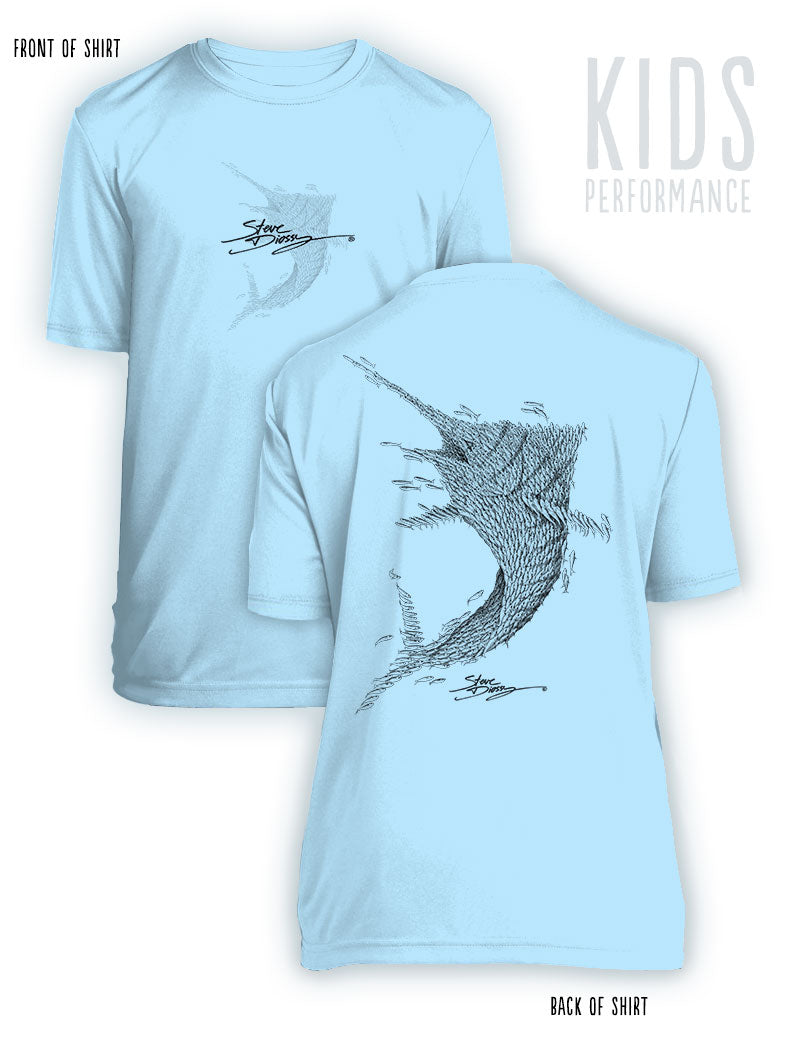 Bait Ball Marlin- KIDS Short Sleeve Performance - 100% Polyester