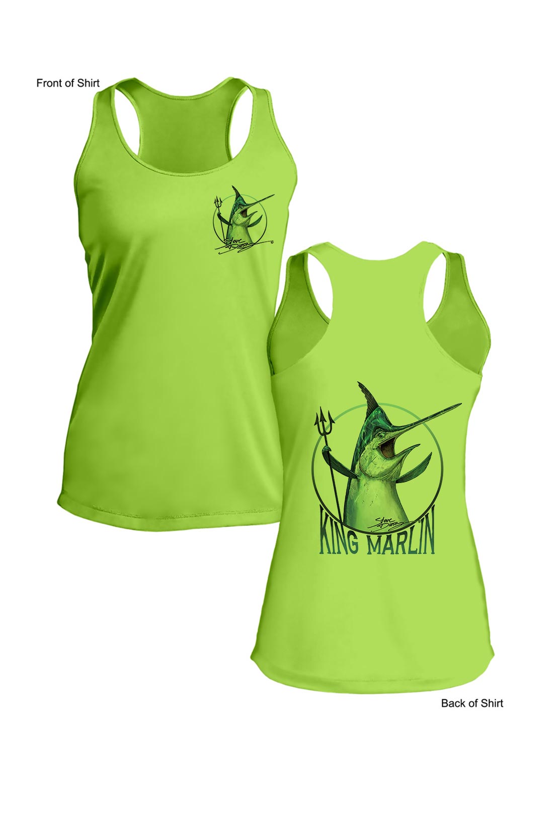 King Marlin - Ladies Racerback Tank-100% Polyester
