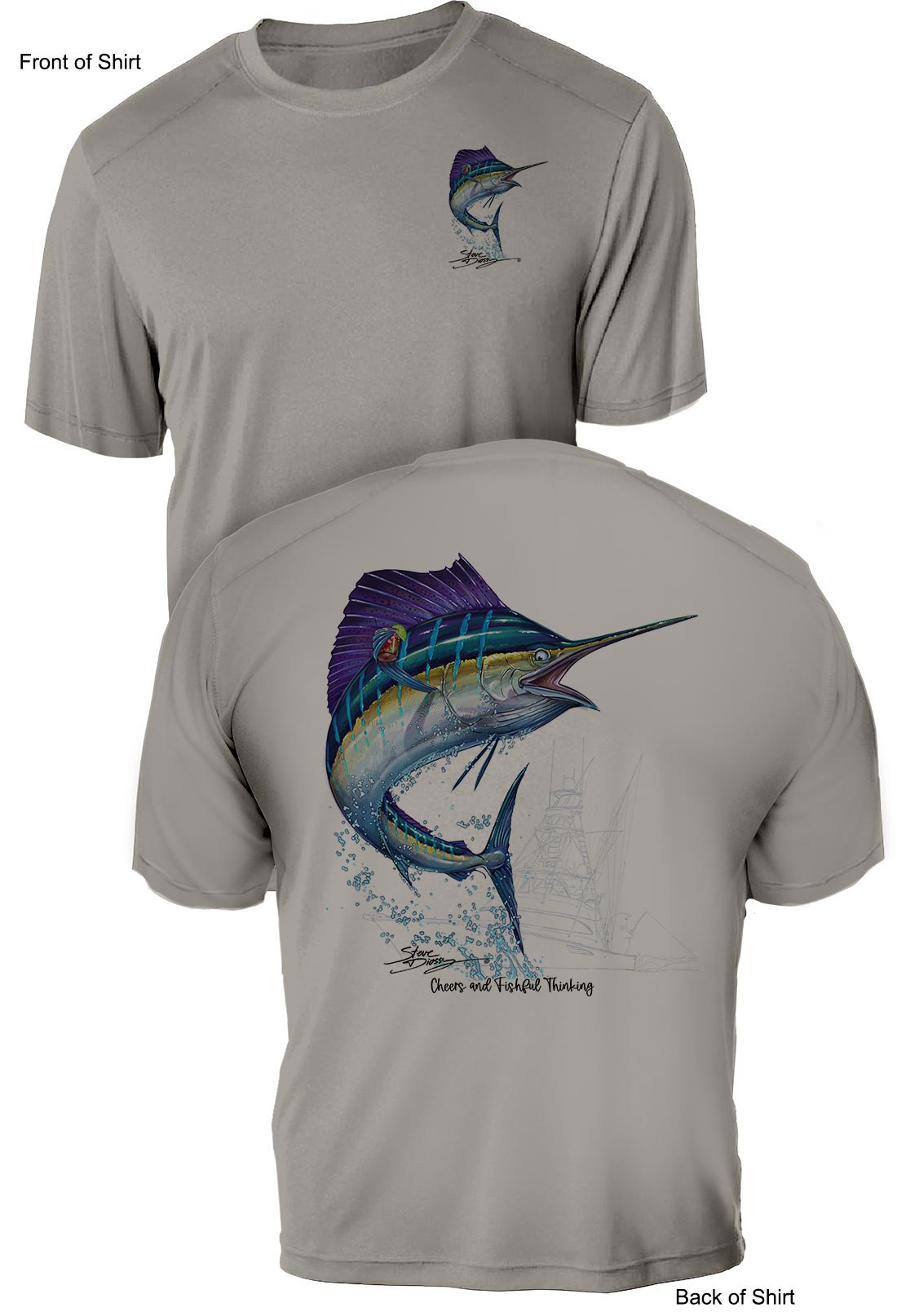Sailfish Cheers - UV Sun Protection Shirt - 100% Polyester - Short Sleeve UPF 50