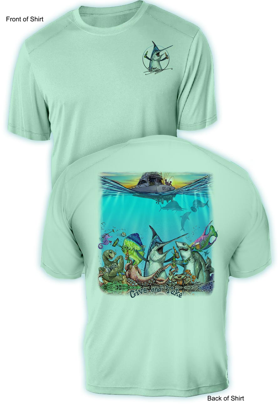 Give & Take- UV Sun Protection Shirt - 100% Polyester - Short Sleeve UPF 50