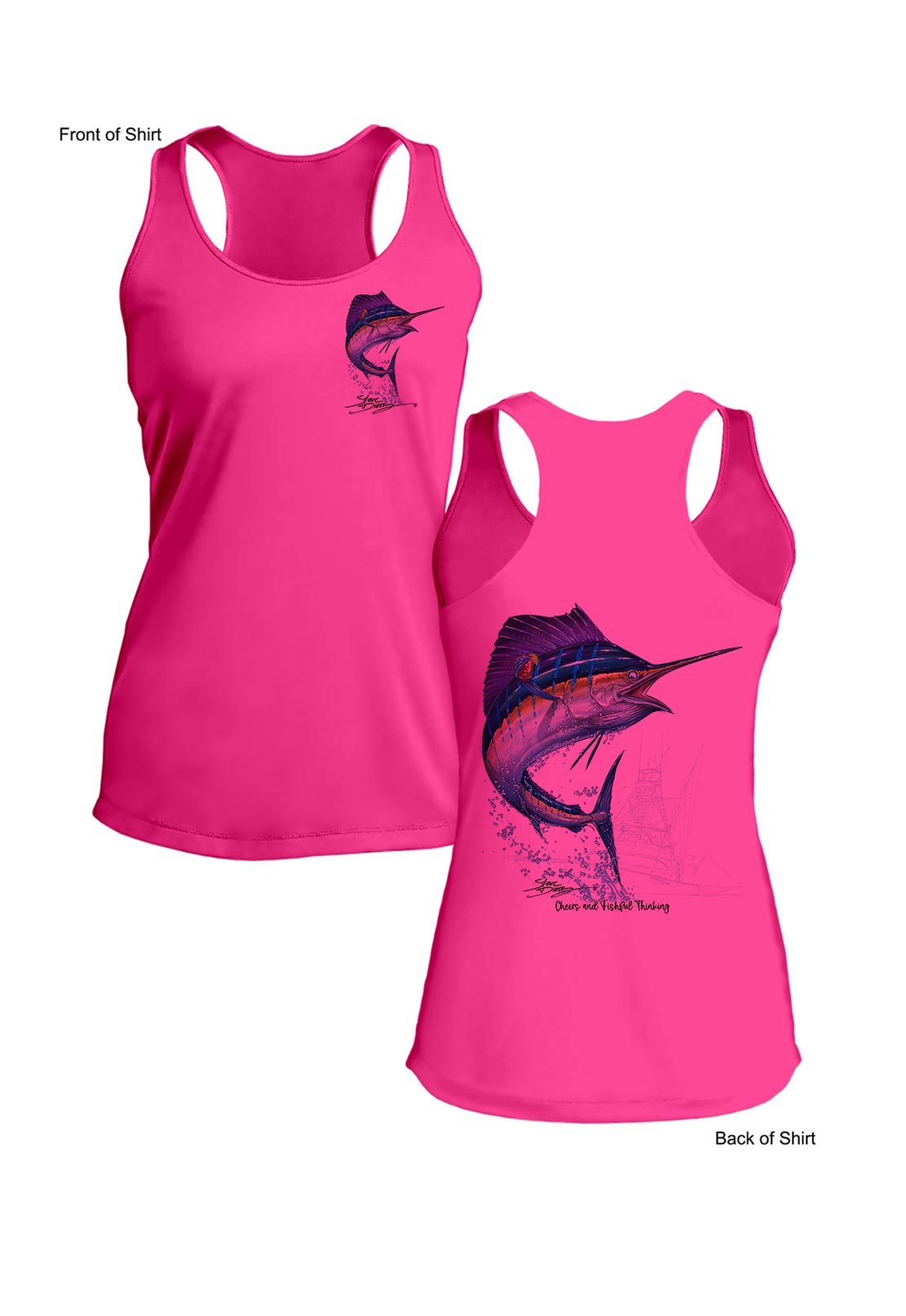 Sailfish Cheers - Ladies Racerback Tank-100% Polyester