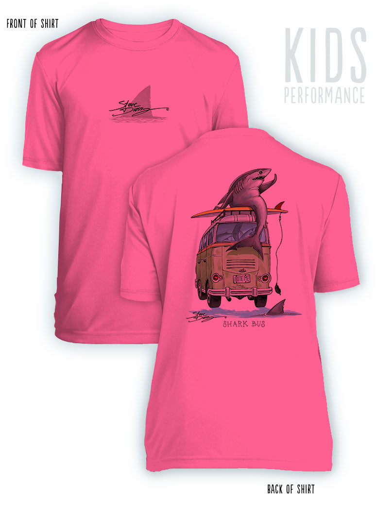 Shark Bus- KIDS Short Sleeve Performance - 100% Polyester