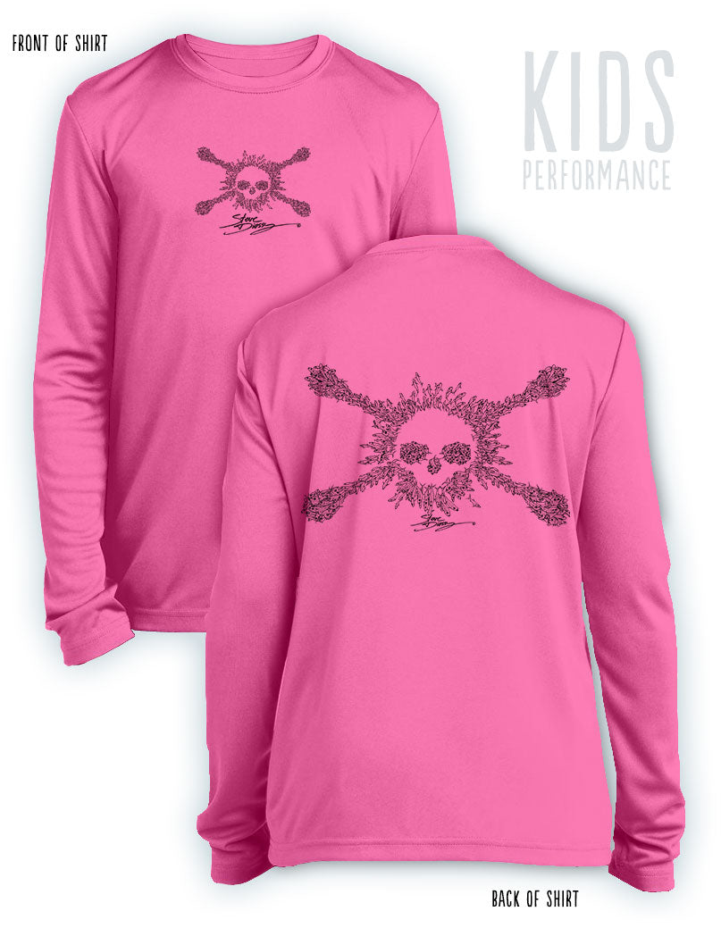 Bait Ball Jolly Roger Standard- KIDS Long Sleeve Performance - 100% Polyester