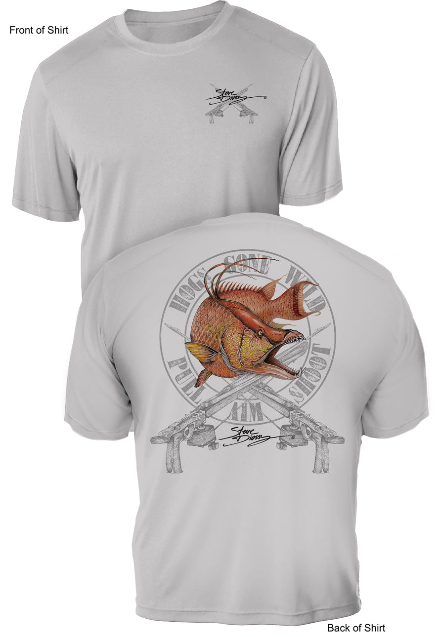 Hogs Gone Wild- UV Sun Protection Shirt - 100% Polyester - Short Sleeve UPF 50