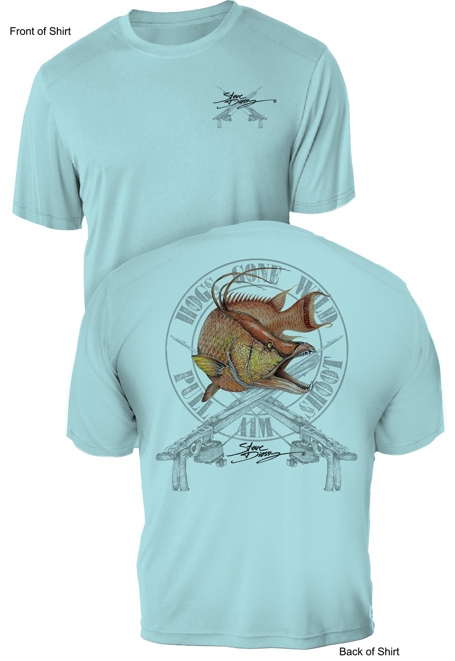 Hogs Gone Wild- UV Sun Protection Shirt - 100% Polyester - Short Sleeve UPF 50