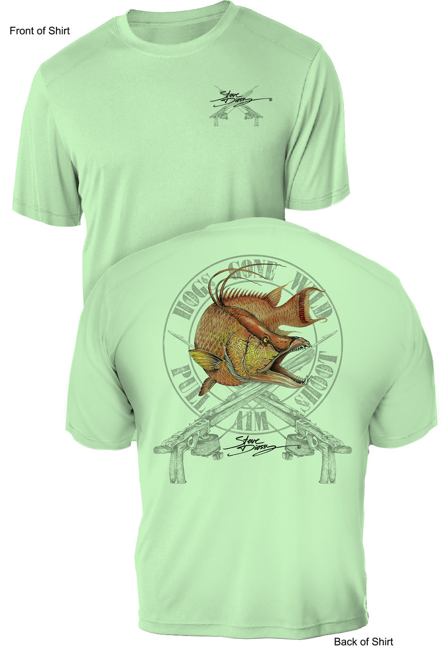 Hogs Gone Wild- UV Sun Protection Shirt - 100% Polyester - Short Sleeve UPF 50