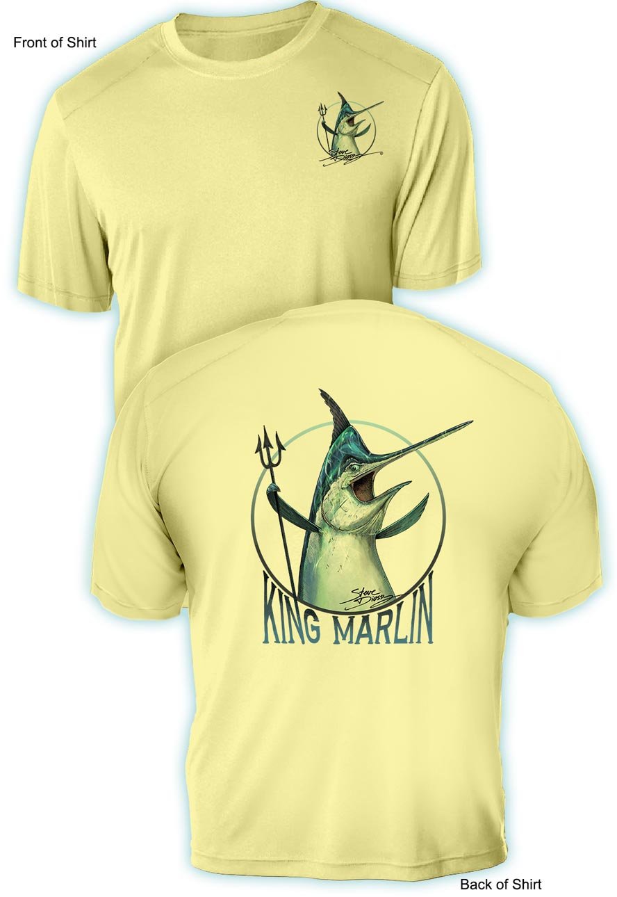 King Marlin- UV Sun Protection Shirt - 100% Polyester - Short Sleeve UPF 50