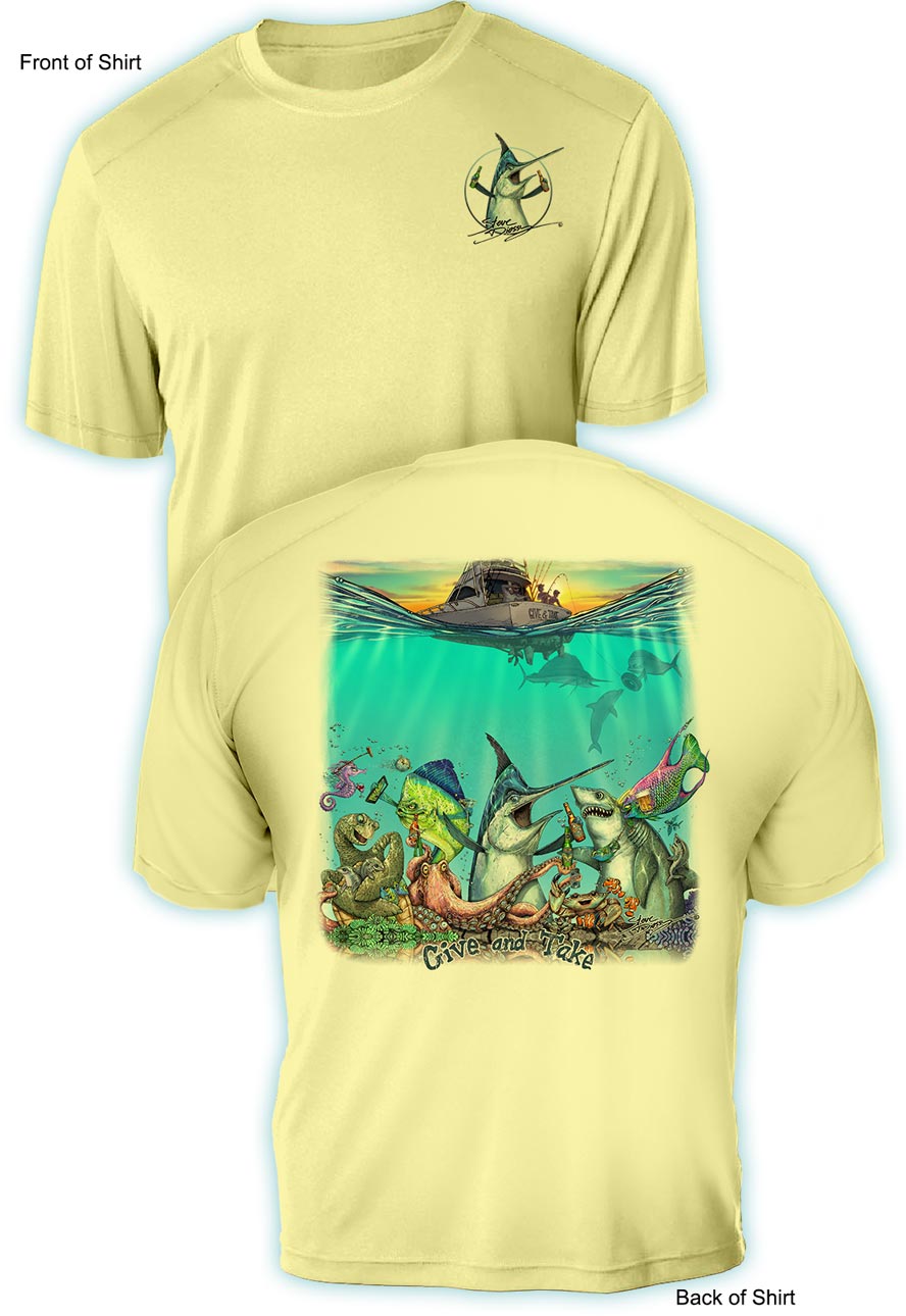Give & Take- UV Sun Protection Shirt - 100% Polyester - Short Sleeve UPF 50