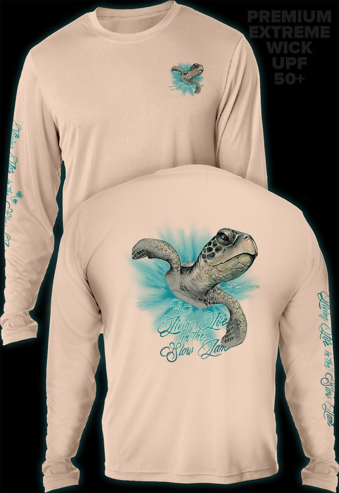 "Slow Lane Turtle Color"- Men's Extreme Wick Long Sleeve Performance Shirt ᴜᴘꜰ-ᴛᴇᴇ