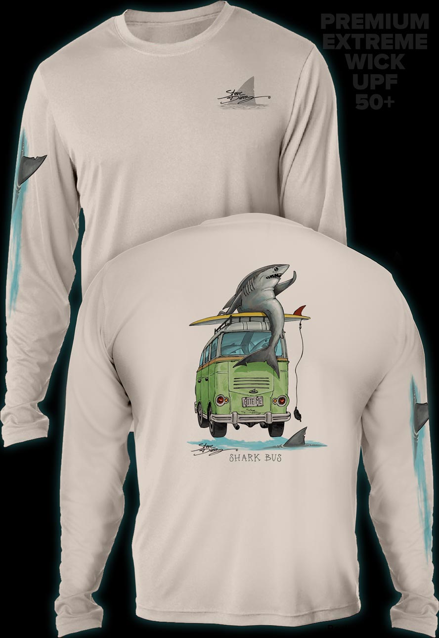 "Shark Bus" Men's Extreme Wick Long Sleeve Performance Shirt ᴜᴘꜰ-ᴛᴇᴇ