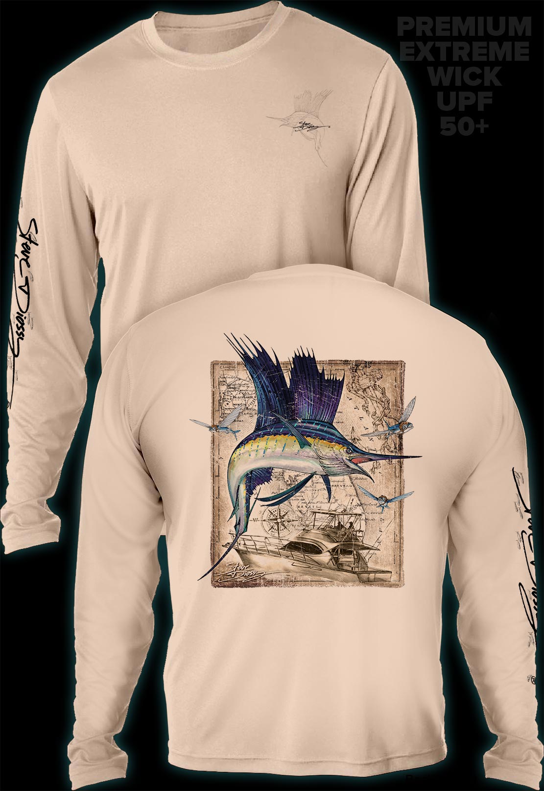 "Sailfish Classic" Men's Extreme Wick Long Sleeve Performance Shirt ᴜᴘꜰ-ᴛᴇᴇ