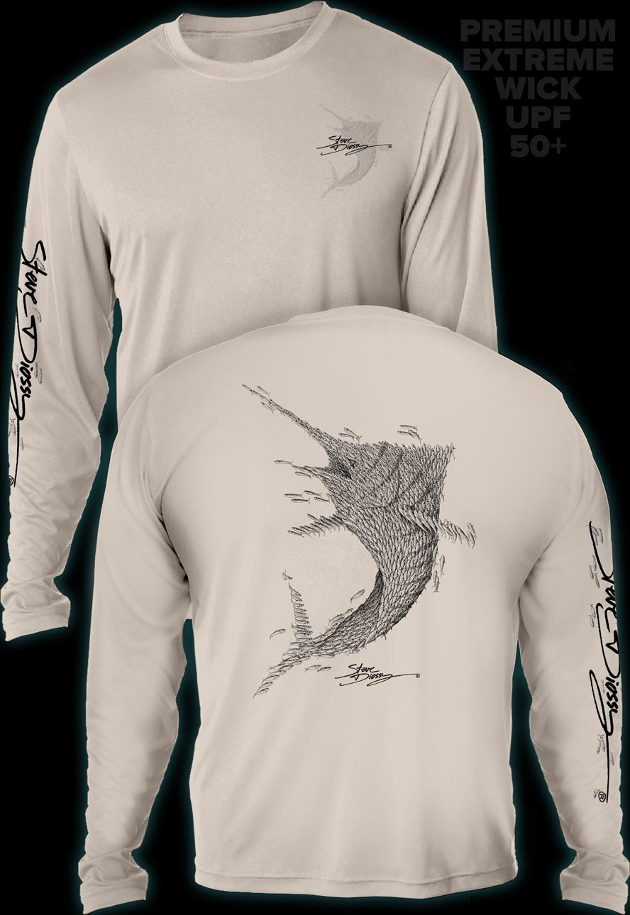 "Bait Ball Marlin" - Men's Extreme Wick Long Sleeve Performance Shirt ᴜᴘꜰ-ᴛᴇᴇ