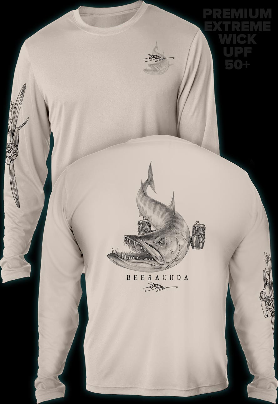 "Beeracuda" Men's Extreme Wick Long Sleeve Performance Shirt ᴜᴘꜰ-ᴛᴇᴇ