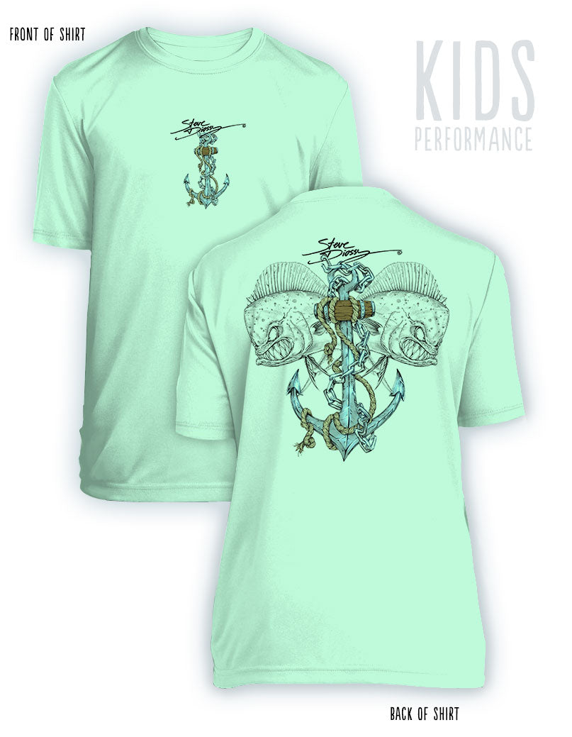 Mahi Anchor- KIDS Short Sleeve Performance - 100% Polyester