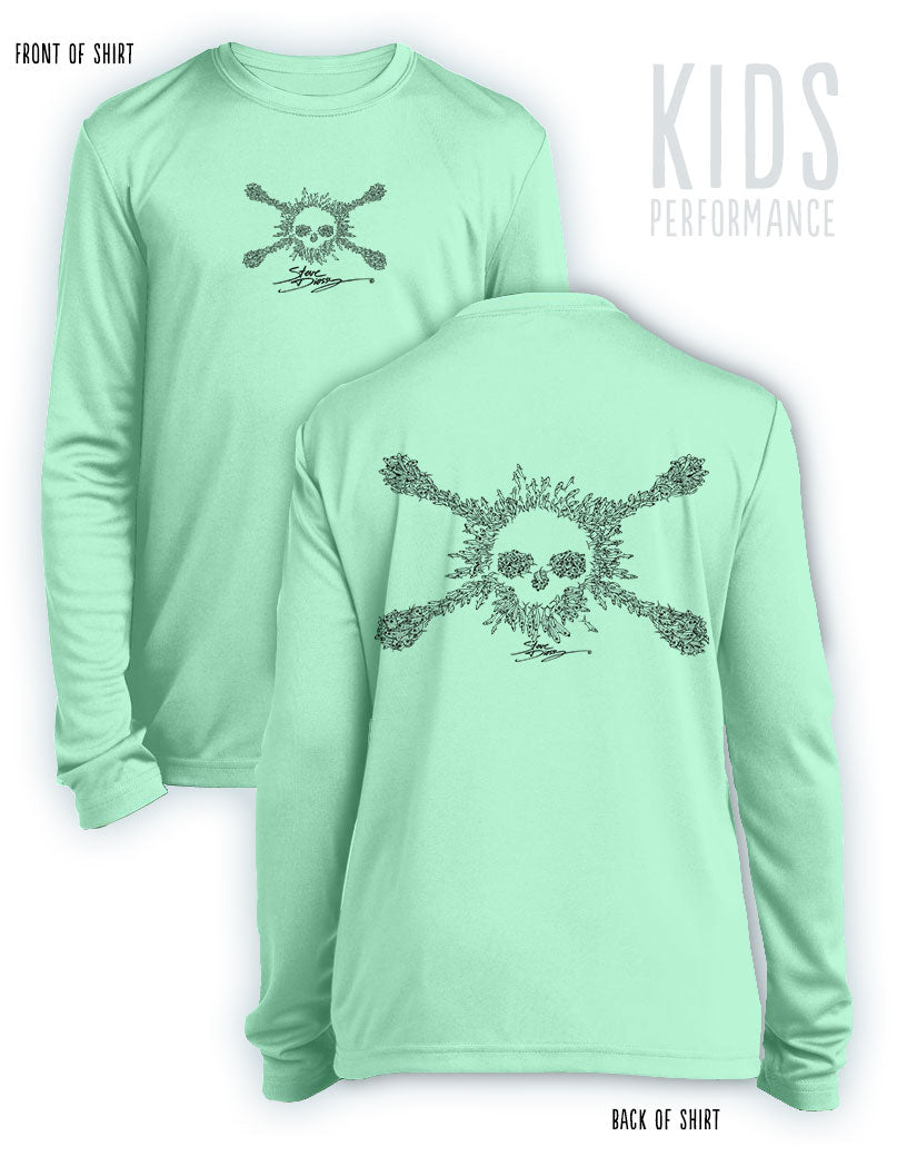 Bait Ball Jolly Roger Standard- KIDS Long Sleeve Performance - 100% Polyester