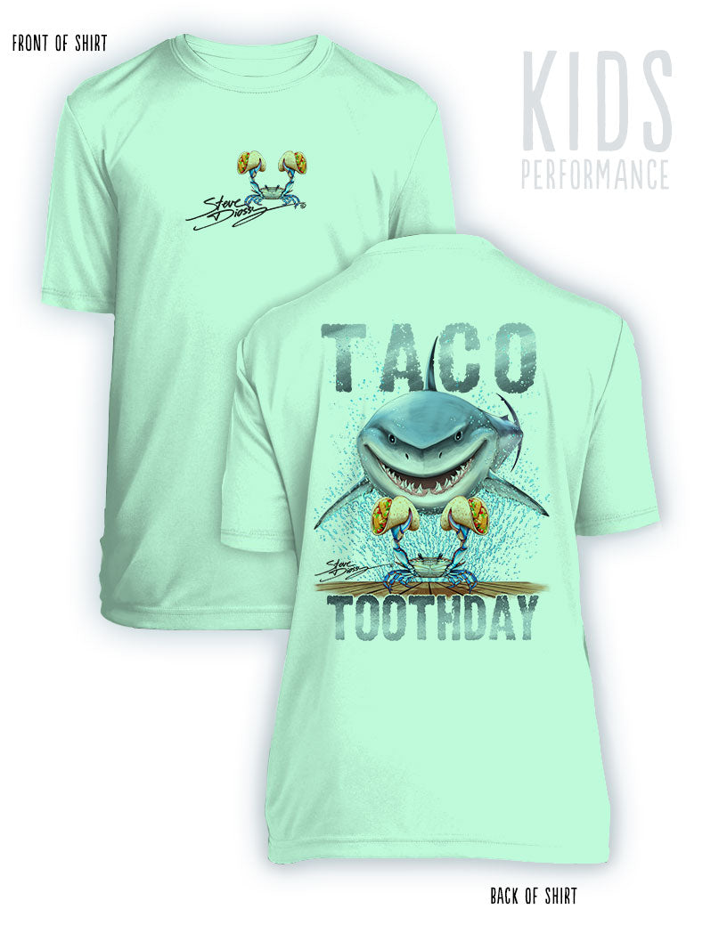 Taco Toothday- KIDS Short Sleeve Performance - 100% Polyester
