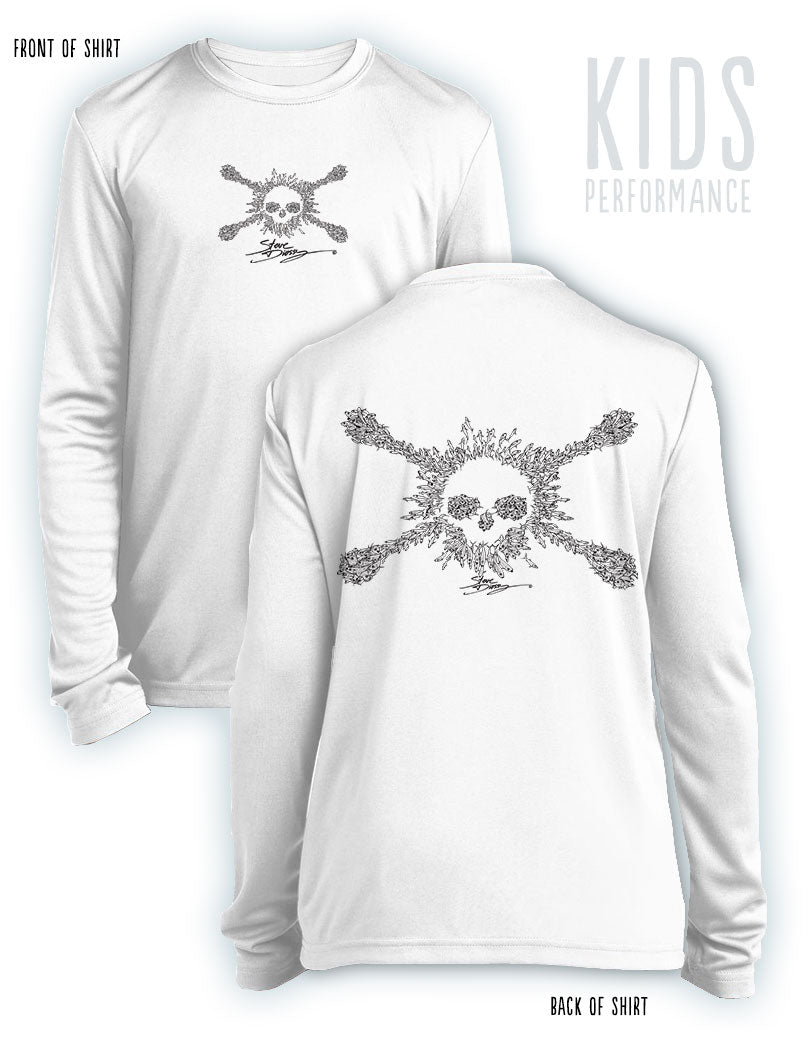 Bait Ball Jolly Roger Standard- KIDS Long Sleeve Performance - 100% Polyester