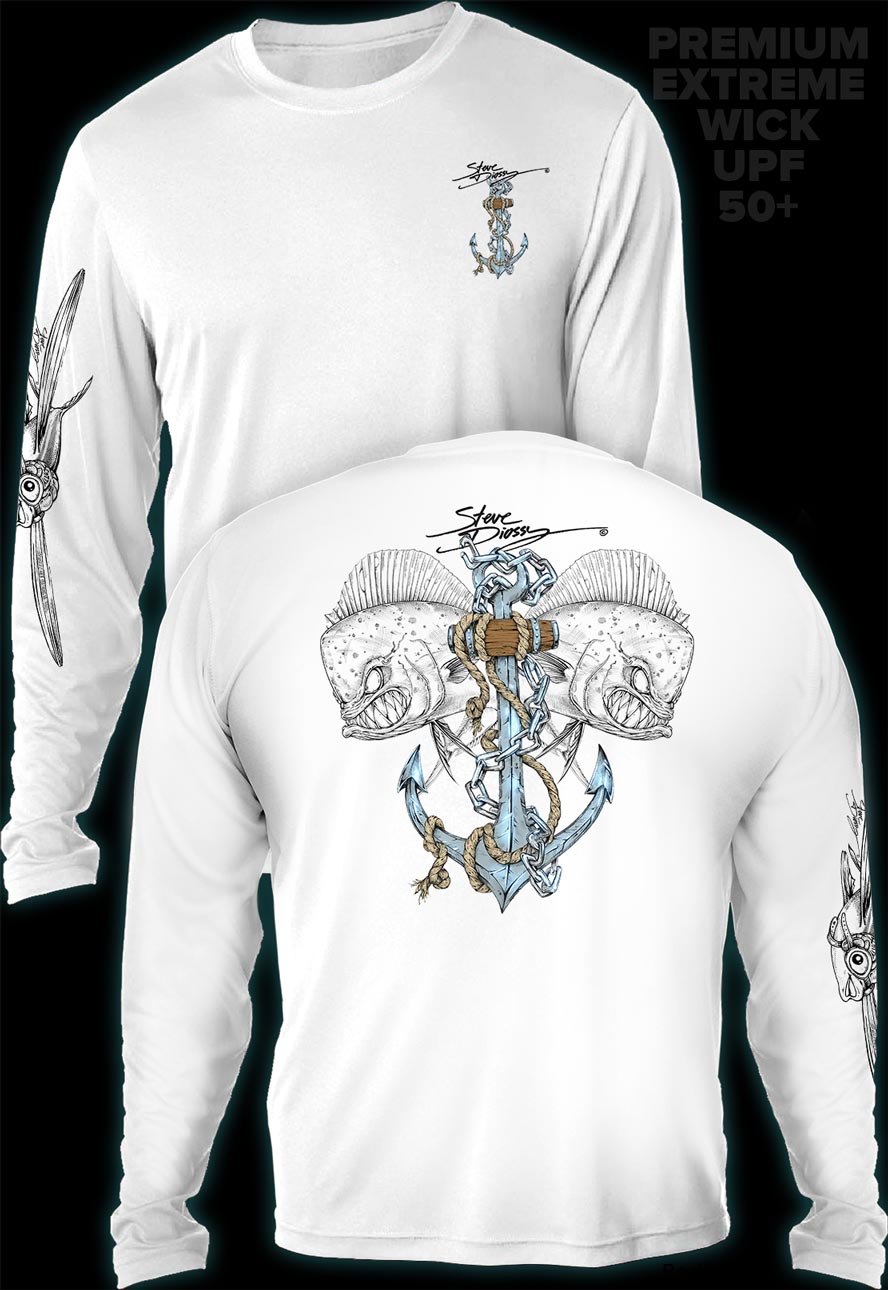"Mahi Anchor" Men's Extreme Wick Long Sleeve Performance Shirt ᴜᴘꜰ-ᴛᴇᴇ