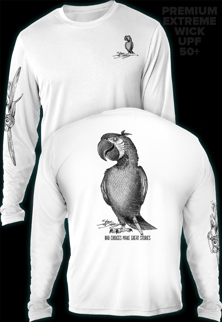 "Parrot Pirate" Men's Extreme Wick Long Sleeve Performance Shirt ᴜᴘꜰ-ᴛᴇᴇ