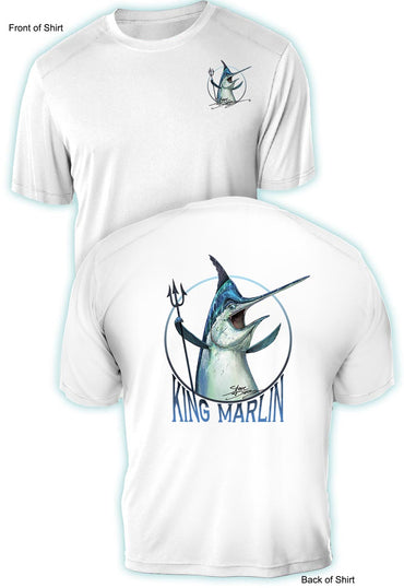 King Marlin- UV Sun Protection Shirt - 100% Polyester - Short Sleeve UPF 50