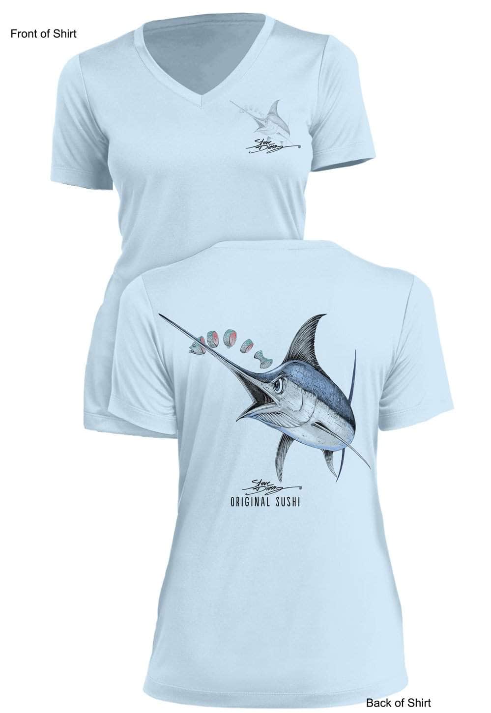 Original Sushi- Ladies Short Sleeve V-Neck-100% Polyester